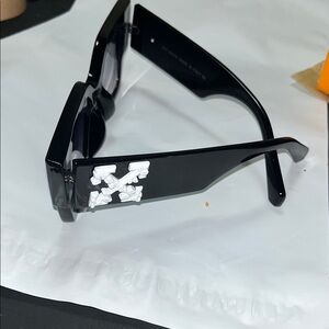 Off-White Black Sunglasses with White Accents